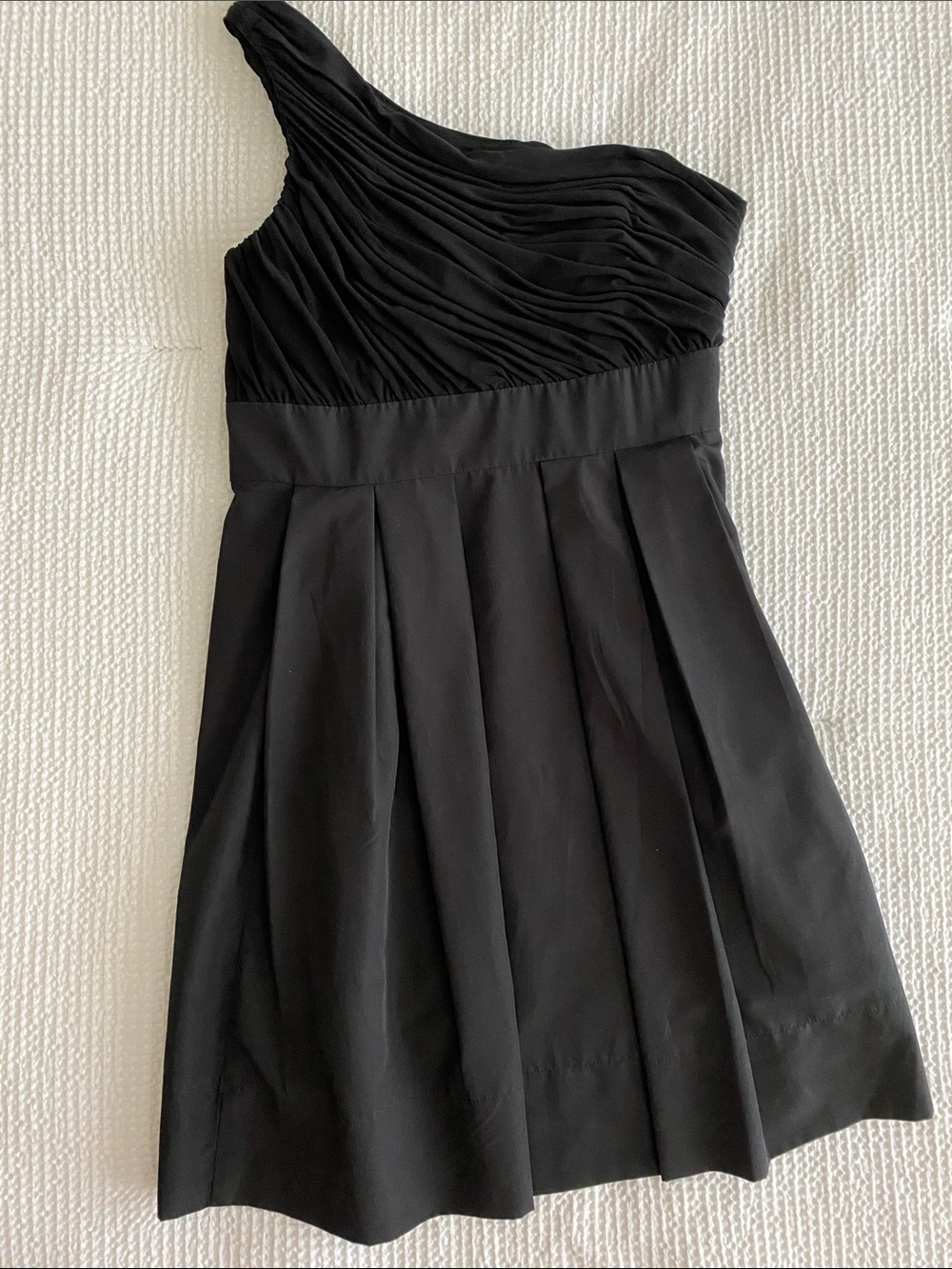 Eliza J Black One-Shoulder Pleated Party Dress